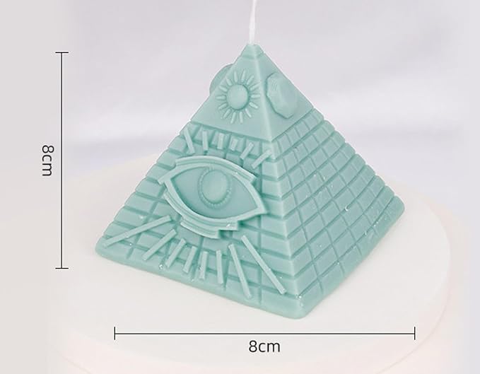 Pyramid Shape Healing Scented Candle,Eye of Providence Purify Spiritual Soy Wax Essential Oil Chakra Aroma Candle for Wedding Anniversaries Birthday Holiday Gift,Prefect for Meditation Relief-Blue