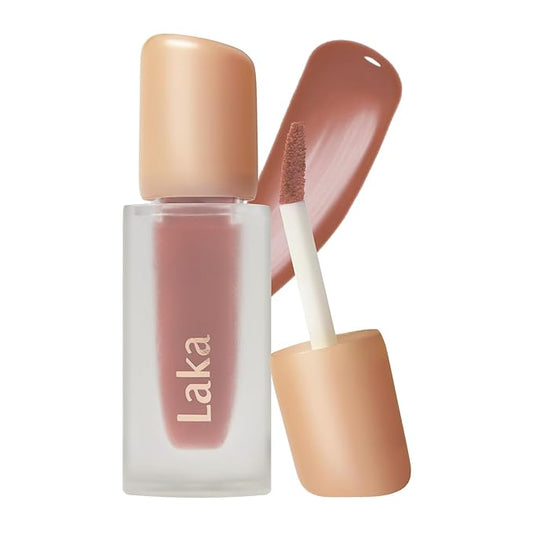Laka Fruity Glam Tint, 4.5g/0.15oz, Glowing Lip Stain with Wide Color Spectrum, Hydrating & Lightweight Texture, Buildable Color, Non-Sticky, Vegan, K-Beauty (#151 Nudia)