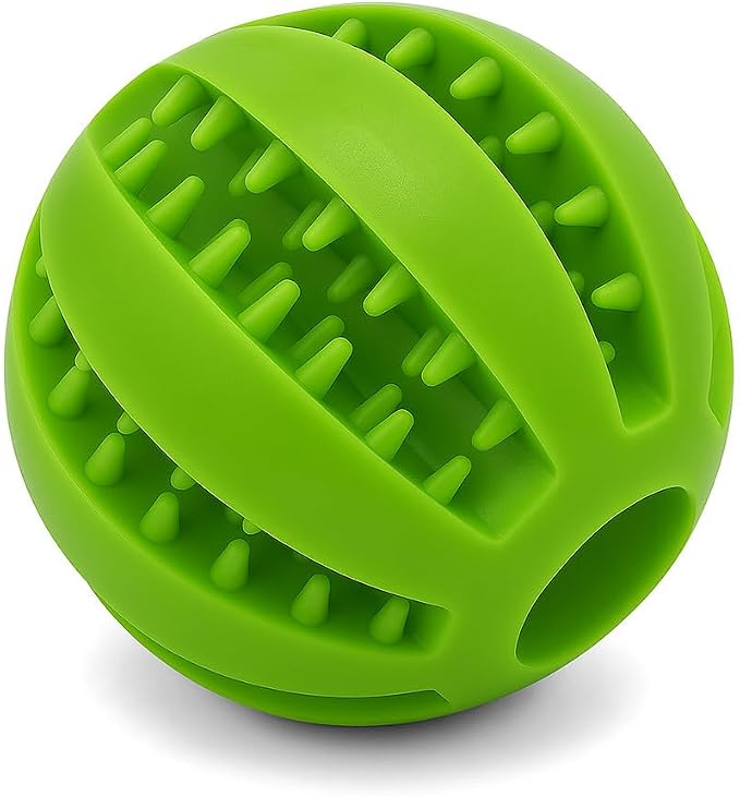 Treat Dispensing Dog Ball – Durable Rubber Interactive Dog Feeder Puzzle Toy, 2.75" Size