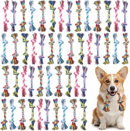 Dimeho 48 PCS Puppy Chew Toy Dog Rope Toys Teething Toy, Multi Color