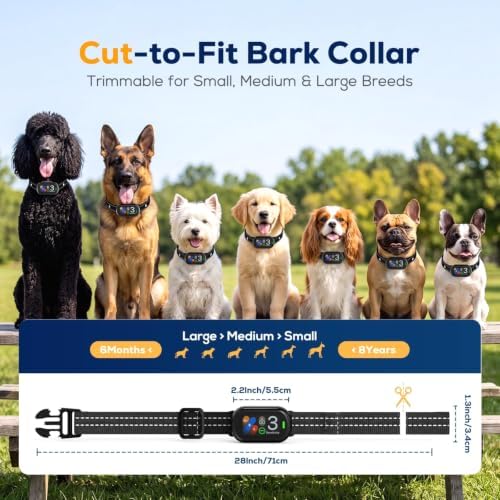 Dog Bark Collar for Small Medium Large Dogs, Anti-Bark, 5 Modes, Waterproof