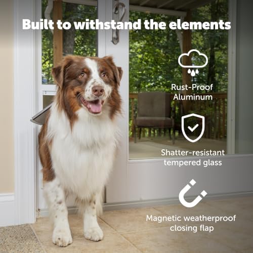 PetSafe Sliding Glass Pet Door, 1 Piece, Small Dogs to 15 lb, White