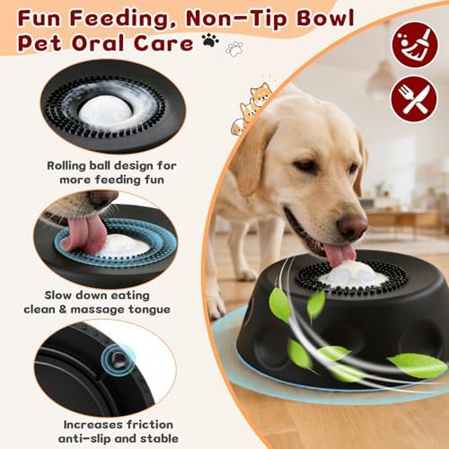 Zenflux Dog Licking Bowl with Rolling Ball, Dog Lick Bowl for Liquid Treats