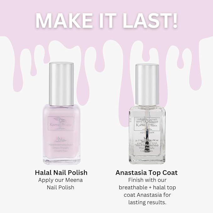 karma organic Natural Nail Polish, Vegan, and Cruelty-Free, No Toluene, No Formaldehyde, No DBP, and Free of TPHP, Meena