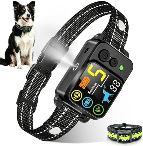 Citronella Bark Collar Spray Dog Collar, 5 Modes & Levels, No Spray Refill | Anti Bark Training Collar, beep/vibration/spray 5 modes, IP66 waterproof, for S/M/L Citronella Dog Collar,with 2 straps Black