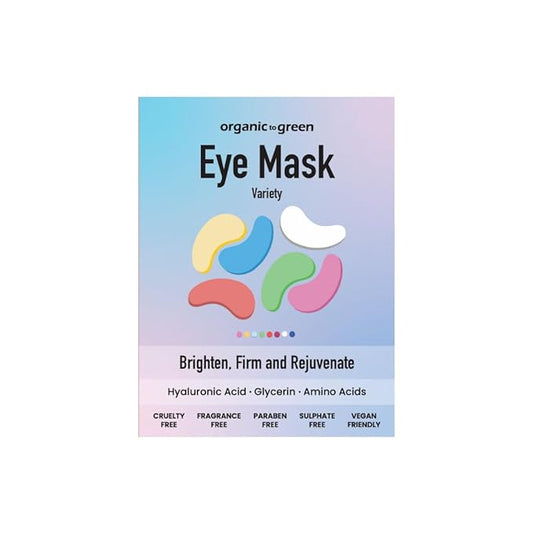 Organic To Green Eye Mask Variety Pack - Multi-Colored Under Eye Gels for Dark Circles and Puffiness - Hyaluronic Acid & Amino Acids - Clean Beauty, Vegan & Cruelty-Free (24 Pairs)