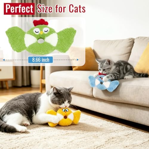 Retro Shaw Cat Toys Birds Catnip Chew Toys for Indoor Cats Kittens 3 Pack