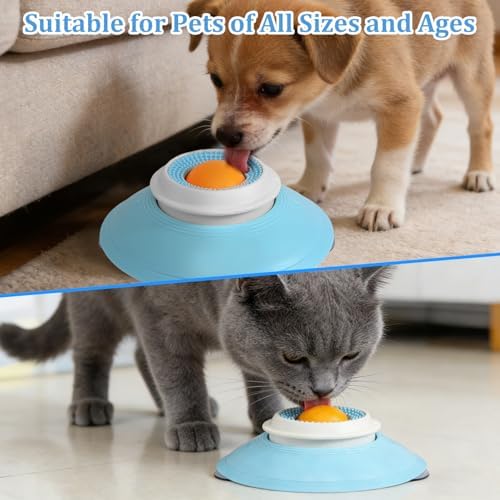 Dog Cat Licks Toys for Liquid Food, 2026 New Dog Lick Bowl Anxieties Relief Slow Feeder Dog Lick Ball Treat Dispenser, Non-Slip Licking Bowl for Dog Calming & Anxieties Relief