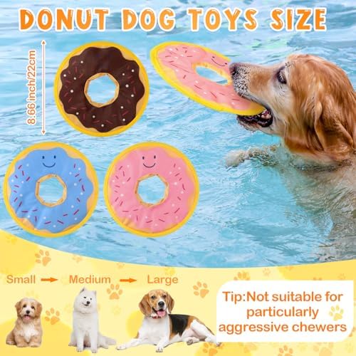 3 Pcs Floating Dog Toys Oxford Fabric Donut Water Toy for Pool