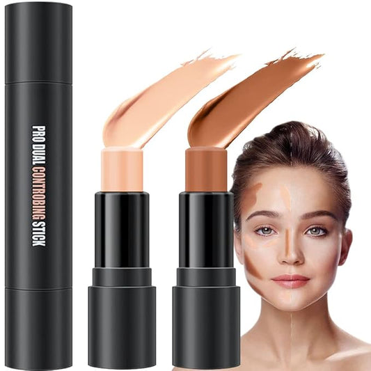 evpct 2In1 Cream Contour Stick Contouring Concealer Sticks Makeup Face Cream Kit for Beginners Creamy Contour and Highlight Stick contorno base de maquillaje para mujer en oferta Lotus & Light Brown