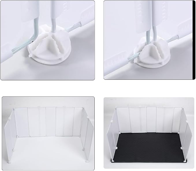 Litter Box Splash Guard, Litter Box Pee Shields for Dogs, Easy to Clean Indoor Dog Fence with Puppy Pee Pad Holder Tray Fits