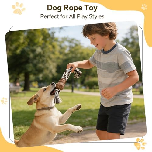 Dog Chew Toys for Aggressive Chewers – Puppies & Adults, Multiple Textures & Rope， ndestructible Tough Durable Interactive Dog Toys， Brown Snowman