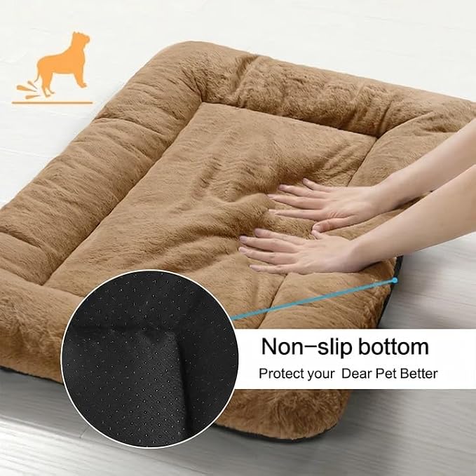 Dog Crate Pad Washable Dog Bed for Crate Medium Cozy Mat 36-Inch Camel | Ultra Soft Kennel Pad,Anti-Slip Bottom,Fits for Most Metal Crates,Comfortable Sleeping Pet Mat