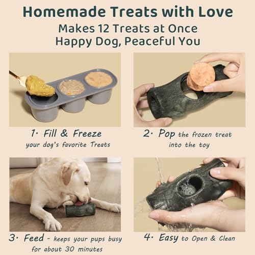 MENGJINGO 2-Pack Dog Treat Toy and Silicone Treat Tray for Dogs 25-75 lbs