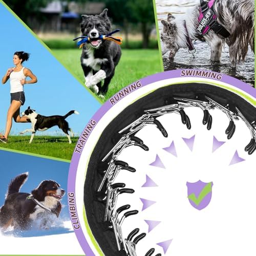 Martingale No Pull Dog Collar for Large Medium Dogs Training Walking, Heavy Duty Nylon Reflective Adjustable Anti Pull Slip Collar with Buckle M Green
