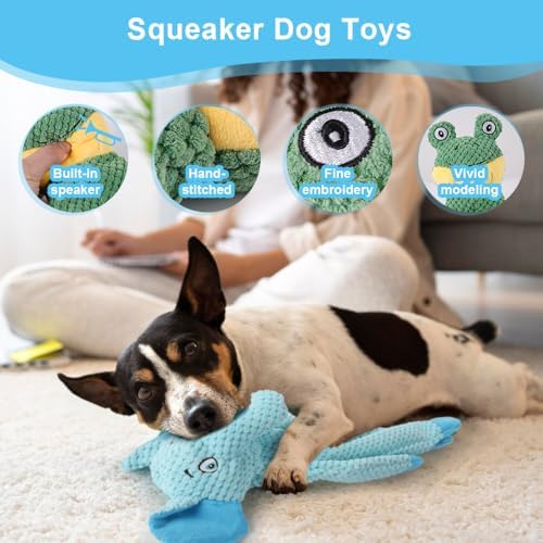 Dog Squeak Toys for Small, Medium, Large Dogs, Durable Chew Toy for Teething and Chewing, Tough Interactive Puppy Toy, 5-Pack, for Dogs