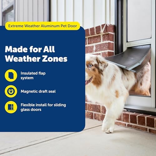 PetSafe Extreme Weather Sliding Glass Pet Door, 3-Flap Insulated, Large