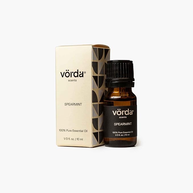 Vorda USA Spearmint Single Noted Essential Oil - 1/3 fl. oz. Perfect for Aromatherapy Essential Oil for Diffusers, Skin Use Massage Oil, Candle Making