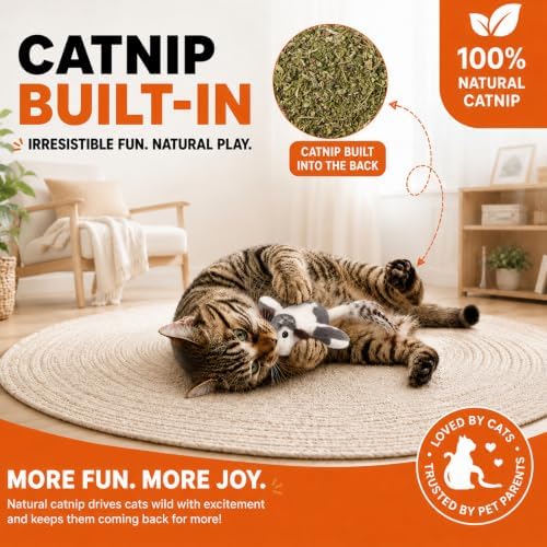 BABORUI Interactive Cat Toy Flying Mouse, Spotted Mouse