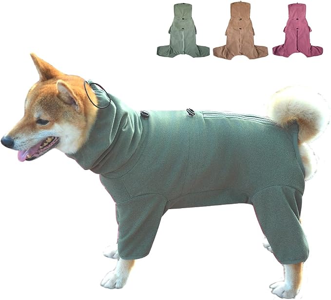 Dog Pajamas for Large Dogs,Extra Large Stretch, Suitable for Adult, Medium-Sized Dogs, Large Pet Jumpsuit Four-Legged Dog Clothes, Pet Clothing. (Green Color, 2XL)