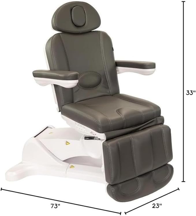 Silver Fox - Spa Chair for Esthetician, Electric Facial Bed with 240° Rotation, 4 Motors, and Adjustable Headrest, Professional Medical Spa Exam Chair - 2246B, (White)