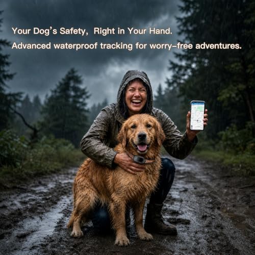 GPS 4G Tracker & Health Monitoring for Dog with LED Light Up,Sounding, Waterproof GPS Location & Smart Pet Activity Tracker, Super Long Standby time, Unlimited Range use for Dogs Collar