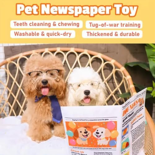 Newspaper Dog Toy Tear-Resistant Washable Interactive