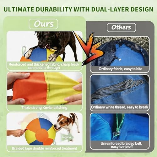 Herding Ball for Dogs,10 Inch Dog Training Balls with Heavy-Duty Handle Cover and Pump,Interactive Dog Toy Herding Ball for Australian Shepherd, Border Collie