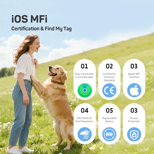 Plike Smart Pet Tracker for Apple Find My, iOS Only Dog Tag