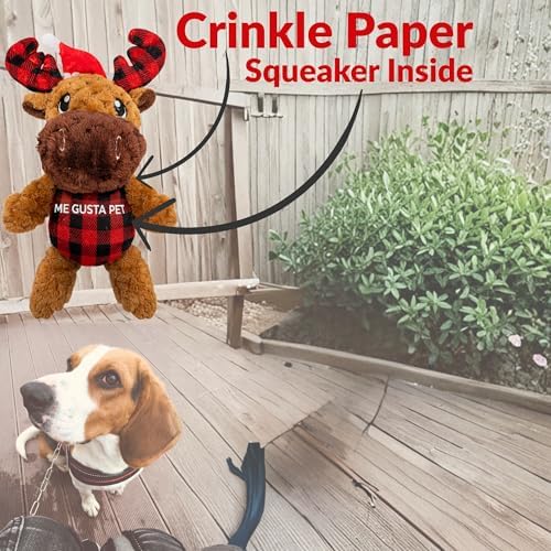 Plush Dog Toy - Dog Stuffed Animal Toy, Puppy Toys, Squeaky Dog Toy for Small, Medium & Large Dogs, Durable Plush to Keep Them Busy Morris Moose (Christmas)