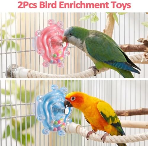 2 Pcs Bird Toys for Parakeets Budgie Toys Parrot Wheel Toy