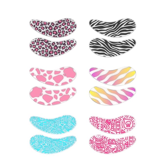 Self Adhesive Silicone Under Eye Pads, Reusable Moisturizing Under Eye Patches for Lash Lift & Eyelash Extensions, Soft Lash Extension Tools Eye Gel Pads for Salon & Home Use(stripe mix 6 pairs)