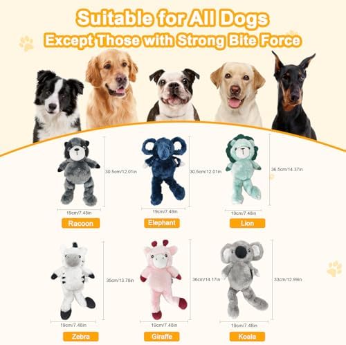 12.01 Inch Blue Elephant Squeaky Dog Toy, Plush Chew Toy with Bungee Legs for Puppy Teething, Indoor Outdoor Interactive Toy for All Dog Sizes