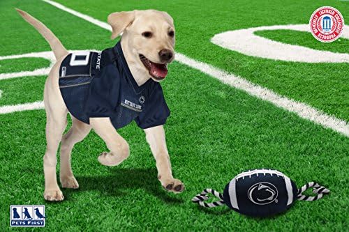 NCAA Penn State Nittany Lions Football Dog Toy, Tough Quality Nylon Materials, Strong Pull Ropes, Inner Squeaker, Collegiate Team Color