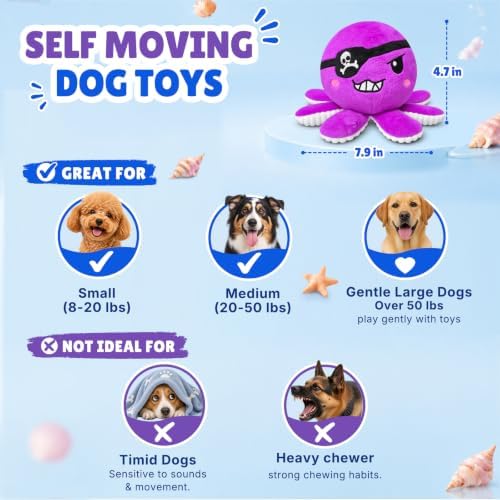 Interactive Octopus Dog Toys to Keep Dogs Entertained (Purple)