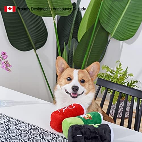 HugSmart | Plush and Squeaky Dog Toys (Soda Drinking Cans Combo)｜Soft Plus Interactive Fetch Dog Toy for Small Medium Breeds (Puppy Drink 2 Pack)