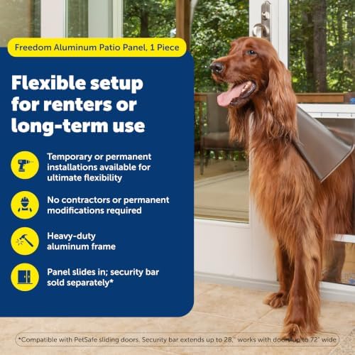 PetSafe Sliding Glass Pet Door, 1 Piece, Large-Tall Dogs to 130 lb, White