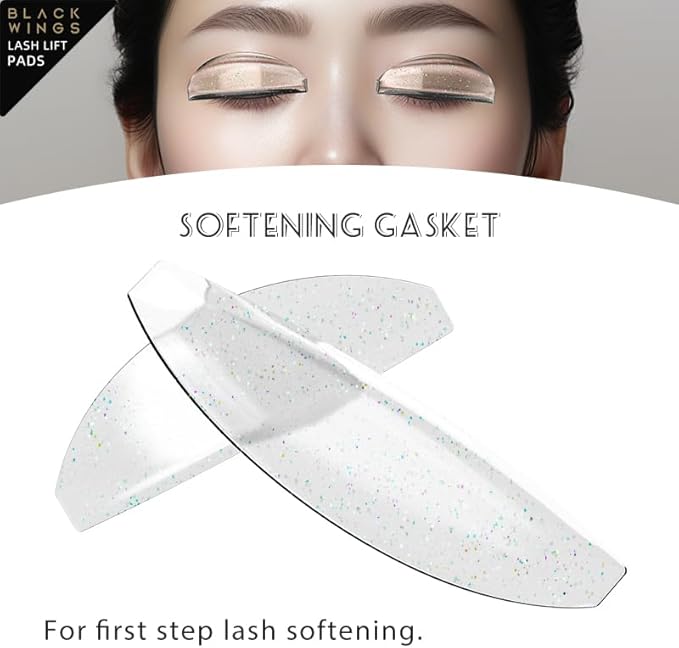 BLACKWINGS Flat Lash Lift Shields, Korean Lash Lift Pads, 1mm Ultra Thin for NO.1 Perm Only, Eyelash Soften Pads for Salon Use