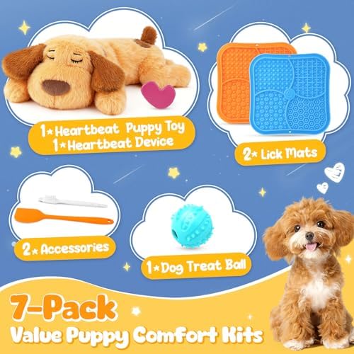 Heartbeat Puppy for Dogs, Calming Set with Lick Mat, Puppy Essentials