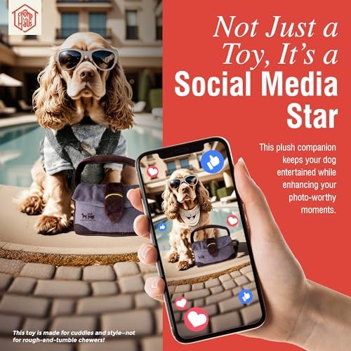 Grrroach – Luxurious Parody Plush Dog Toy with Squeaker, Premium Fabric, Embroidered Details, Designer-Inspired Chew Toy, Fun Gift for Medium Dogs & Dog Lovers
