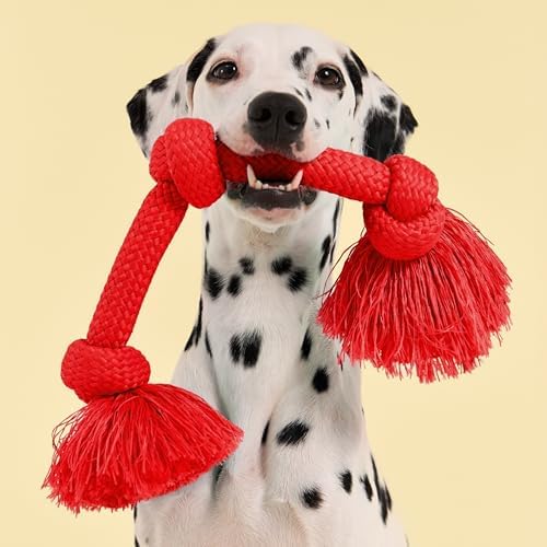 Playology Tug Rope Dog Toys for Large Breed Dogs - Jumbo, Beef Scent