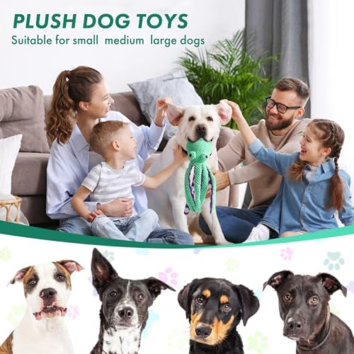 Plush Octopus Dog Toy Bite Resistant InteracPet Plush Toy Cat Dog Plush Squeaky Toy Octopus Shell Puzzle Toy Bite Resistant Interactive Pet Dog Teeth Cleaning Chew Toy for Small and Medium Dog