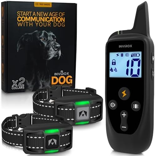 INVIROX Dog Training Collar with Remote, Shock Collar for Dogs 3300ft Range