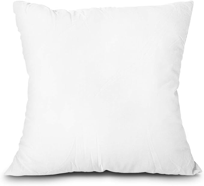 Edow Throw Pillow Insert, Lightweight Soft Polyester Down Alternative Decorative Pillow, Sham Stuffer, Machine Washable 20x20 (White, 1 Count (Pack of 1))