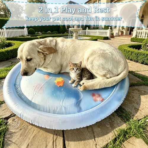 2Pcs Extra Thick Pet Sensory Play Mat and Air Pump, Interactive Cats Toy,L