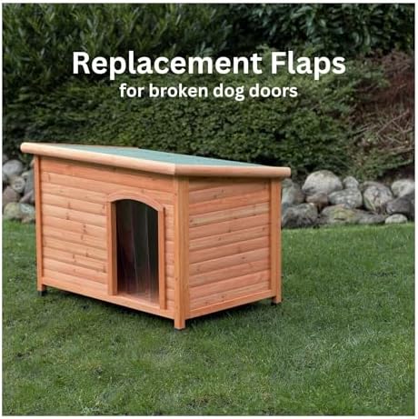 Trixie Vinyl Dog Door Flap, Fits 14.75 x 18-in Wooden Dog House Opening, Replacement Doggie Door Curtain Flap for Wooden Doghouses