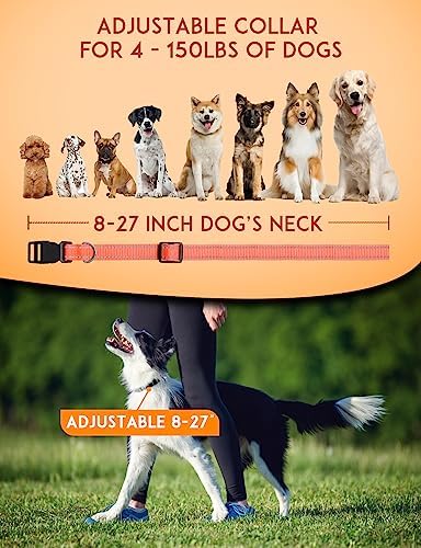 Replacement Shock Collar Strap with Metal Ring, Reflective Nylon, Black/Orange, 3/4 Inch x 28 Inch, Compatible with Multiple Training Collars, 2 Packs