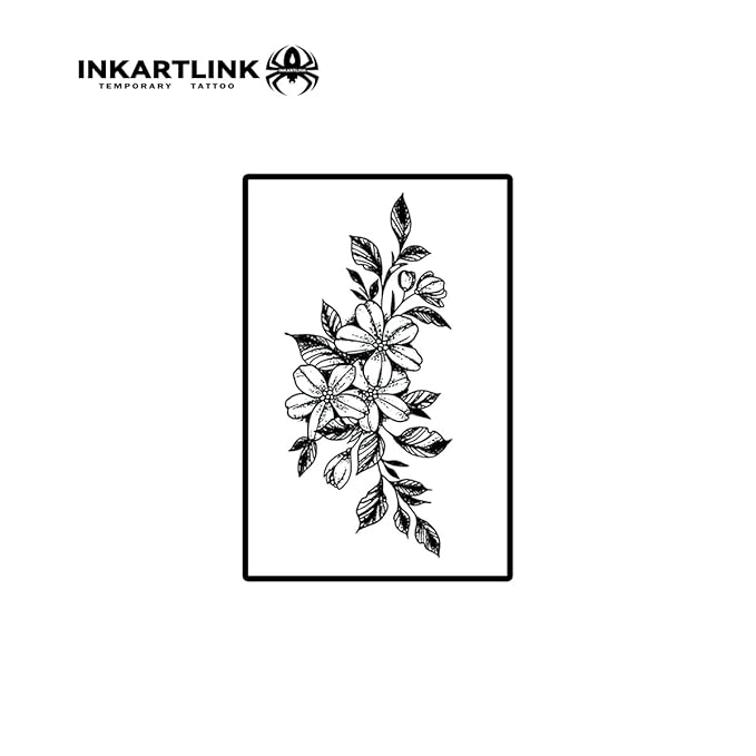 INKARTLINK Semi Permanent Tattoo, 15-day Temporary Tattoo, Flower Tattoo for Women, Waterproof and Anti-reflective, Exquisite Packaging, Unique Design (Flowers 3)