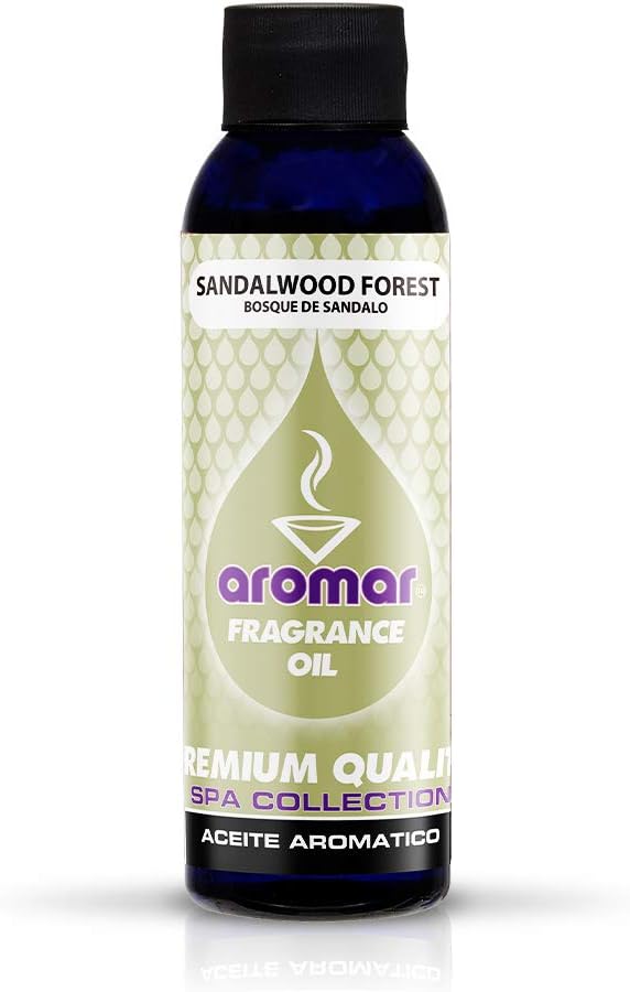 AROMAR Premium Fragrance Oil, Long-Lasting, Refreshing Uplifting Aroma for Aromatherapy, Relaxation & Household Uses, Sandalwood Forest 4 oz.