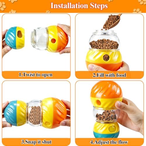 Dog Puzzle Toy, Adjustable Treat Dispenser Ball for Pets | Mental Stimulation Enrichment Toy, Boredom Buster & Anxiety Relief for All Breeds, Promotes Healthy Eating with Slow Feeder